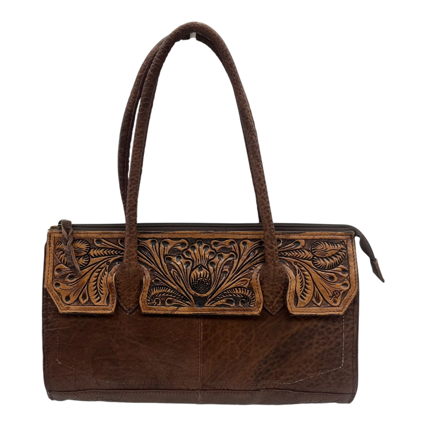 Handbag Leather By Cma In Brown, Size:Large