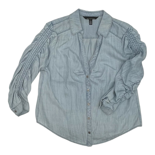 Top 3/4 Sleeve By White House Black Market In Blue Denim, Size:M