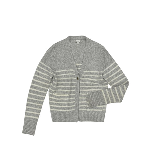 Sweater Cardigan By J. Crew In Cream & Grey, Size:M
