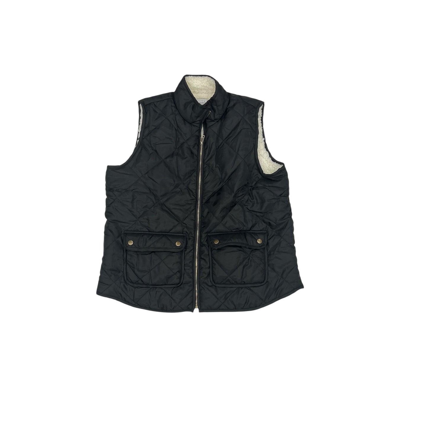 Vest Puffer & Quilted By Mudpie In Black, Size:L