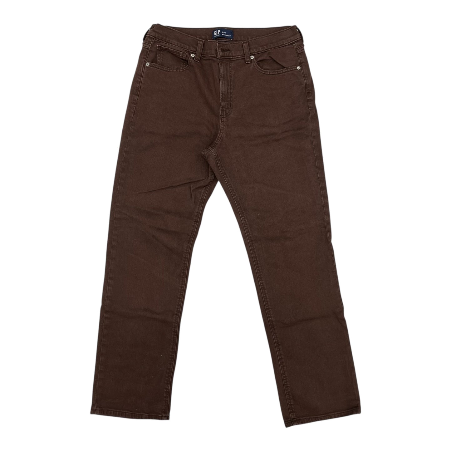 Jeans Straight By Gap In Brown Denim, Size:12