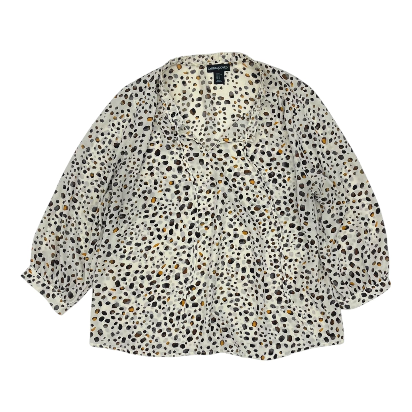 Blouse 3/4 Sleeve By Cynthia Rowley In Cream, Size:Xl