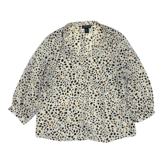 Blouse 3/4 Sleeve By Cynthia Rowley In Cream, Size:Xl
