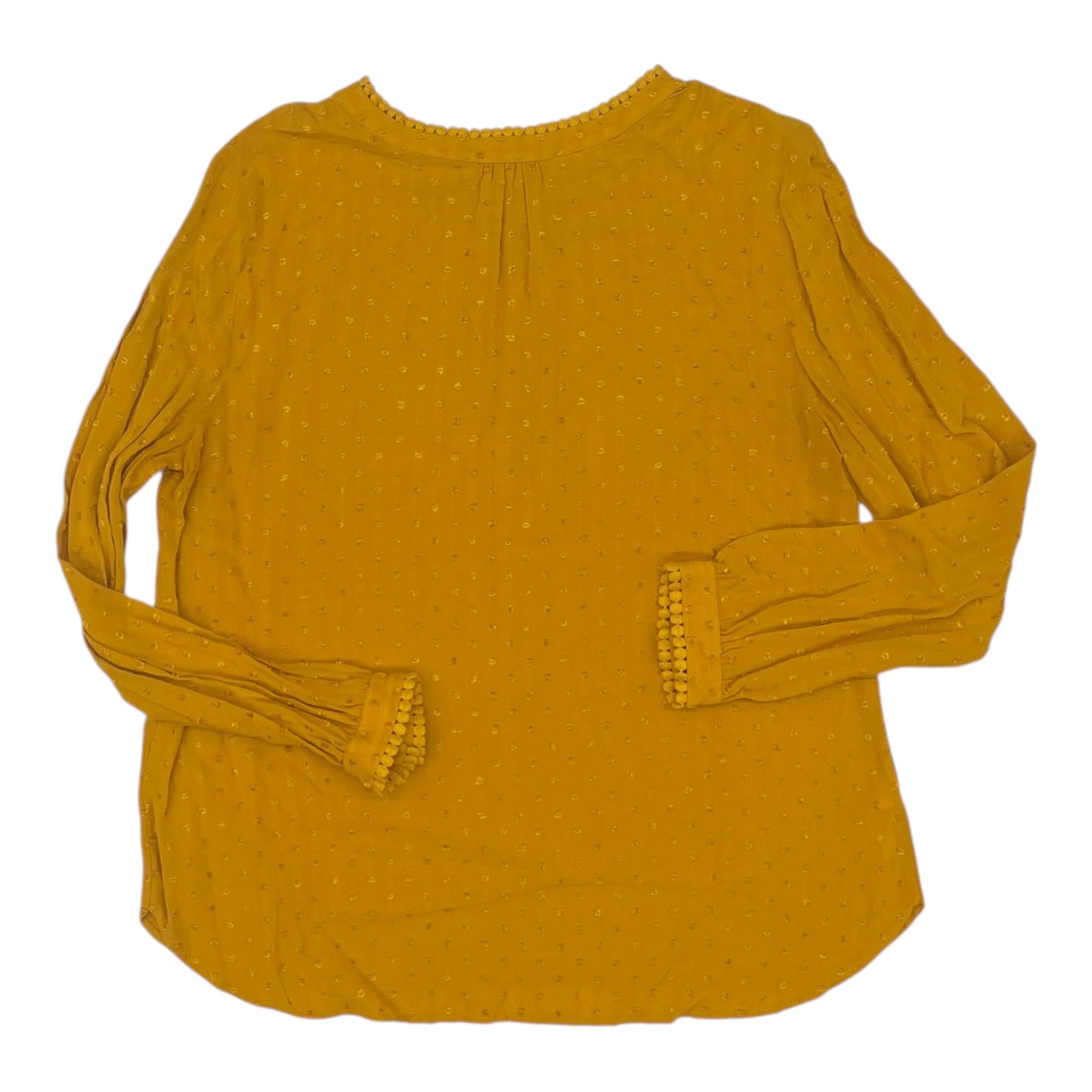 Blouse Ls By Loft In Yellow, Size:L