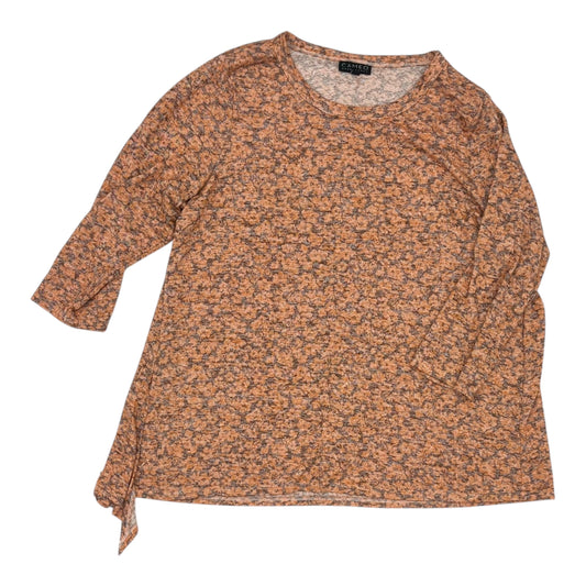 Blouse 3/4 Sleeve By Clothes Mentor In Orange, Size:2X