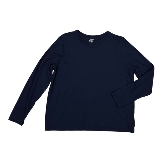 Top Ls Basic By Lands End In Navy, Size:L