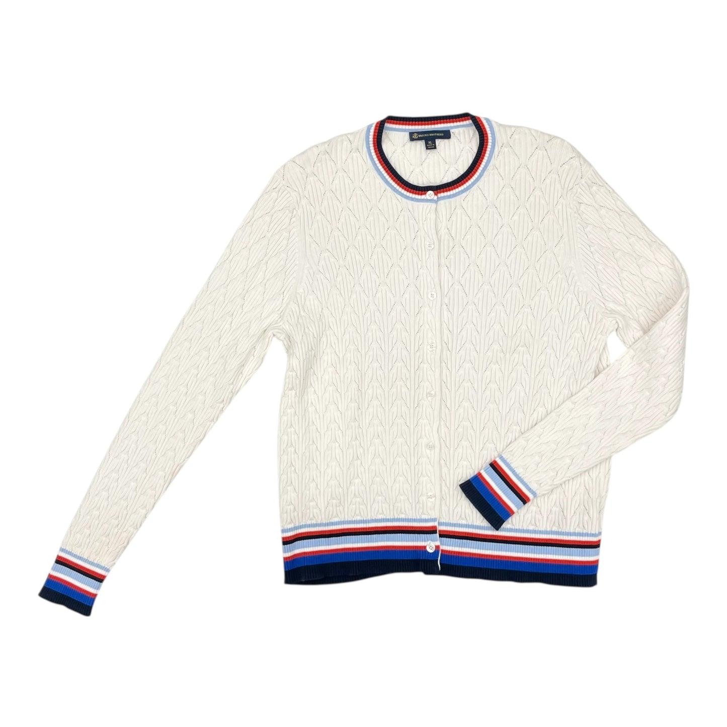 Sweater Cardigan By Brooks Brothers In Cream, Size:Xl