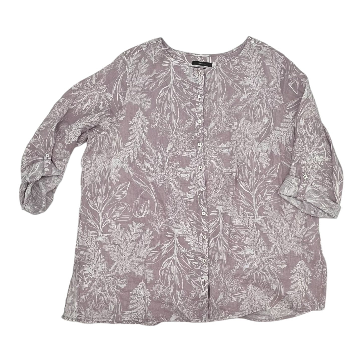 Top 3/4 Sleeve By Tahari In Purple, Size:2X