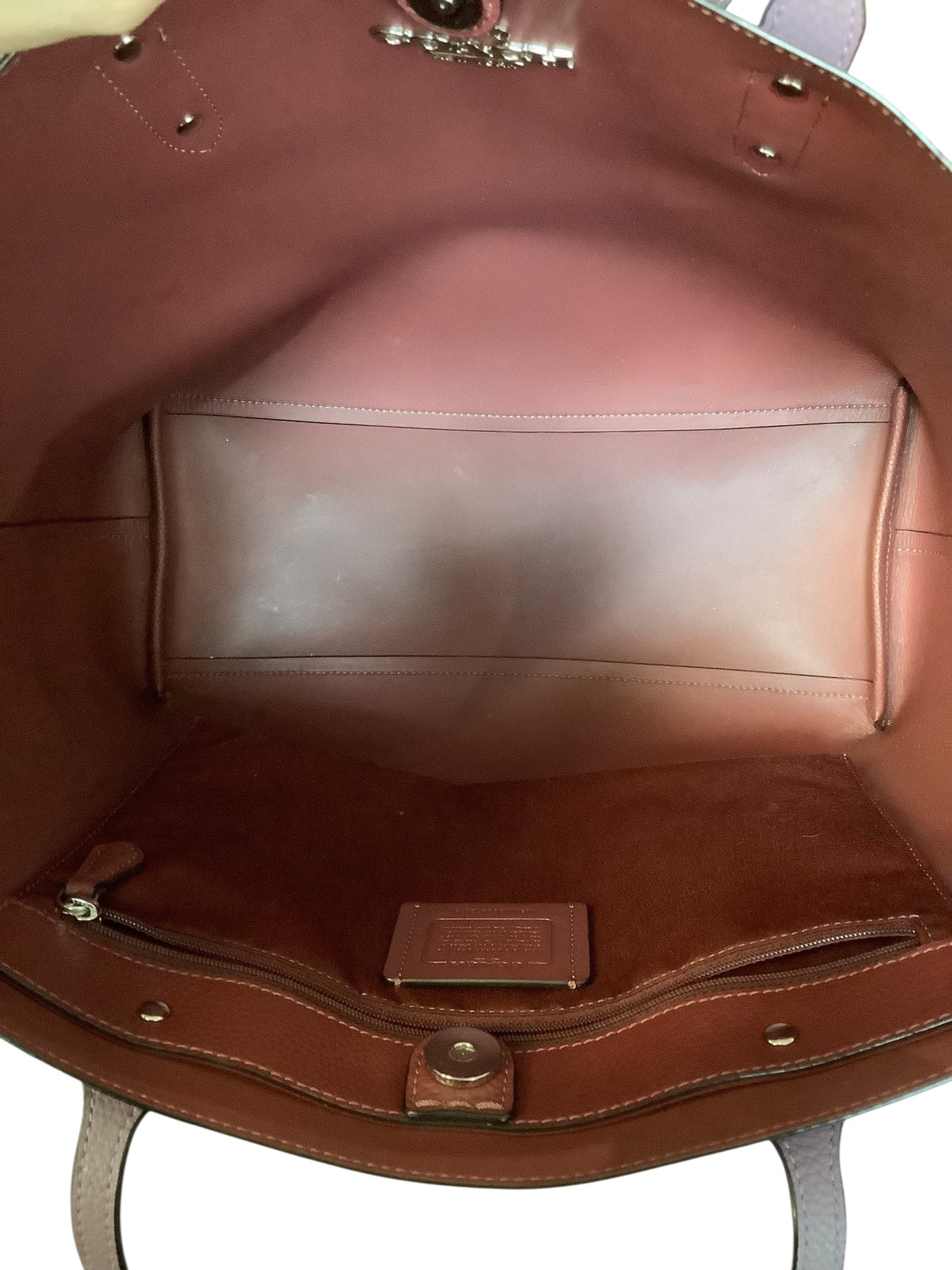 Handbag Designer By Coach In Purple, Size:Large