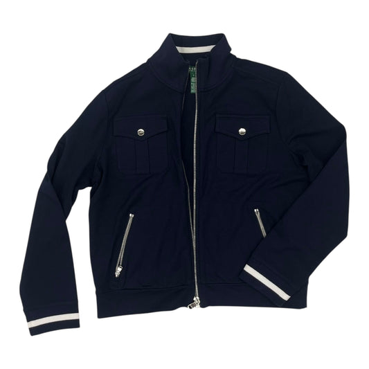 Sweatshirt Collar By Lauren By Ralph Lauren In Navy, Size:L