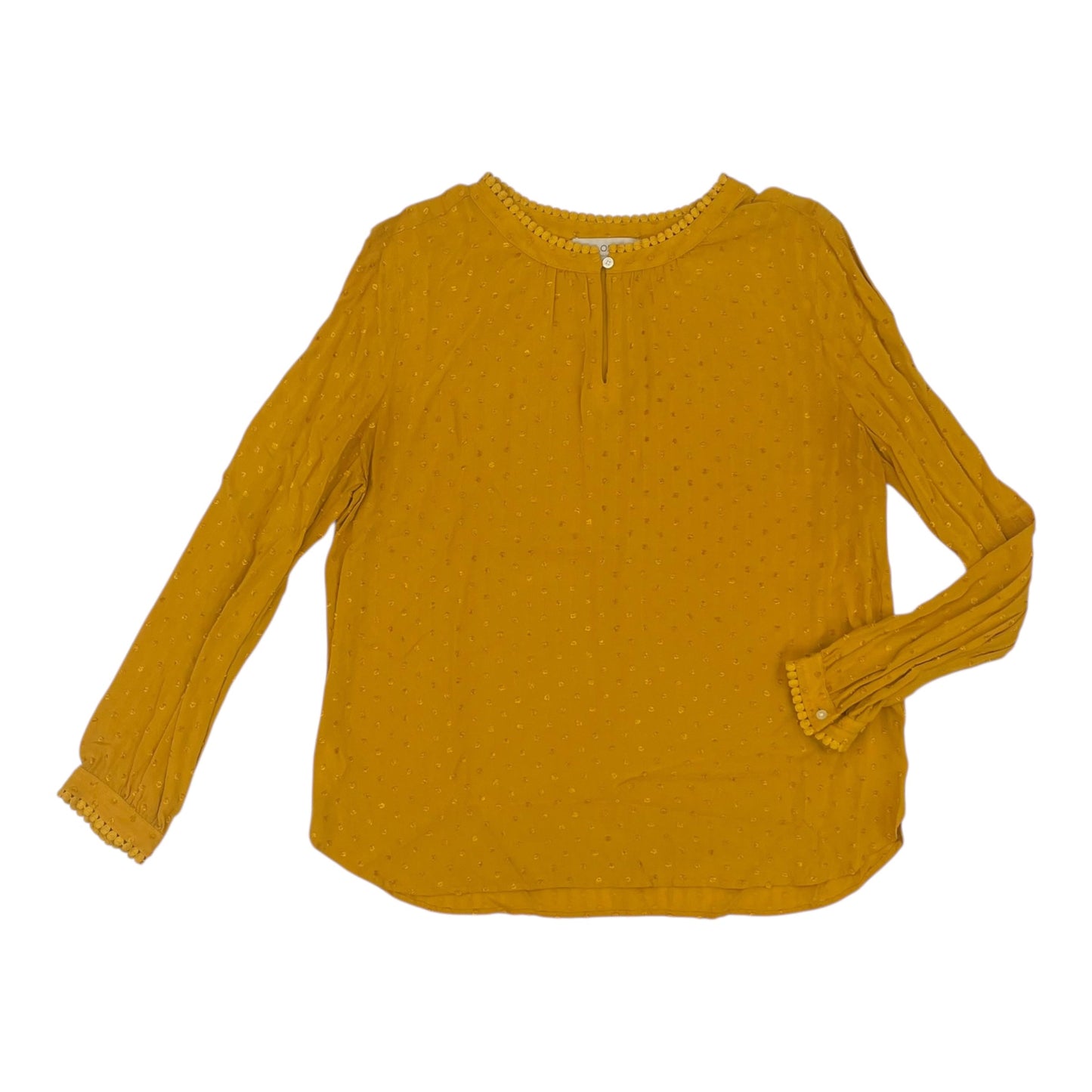 Blouse Ls By Loft In Yellow, Size:L