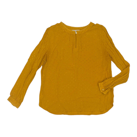 Blouse Ls By Loft In Yellow, Size:L