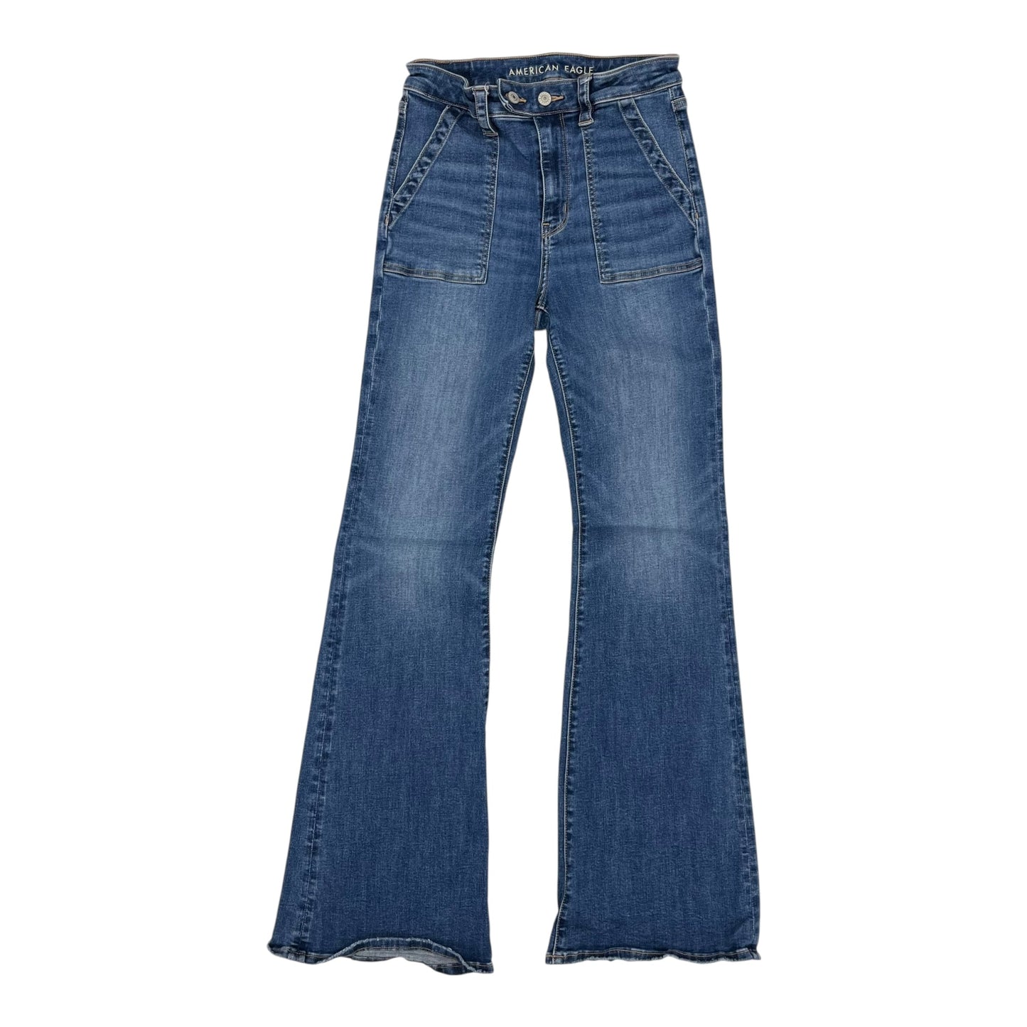 Jeans Flared By American Eagle In Blue Denim, Size:6L