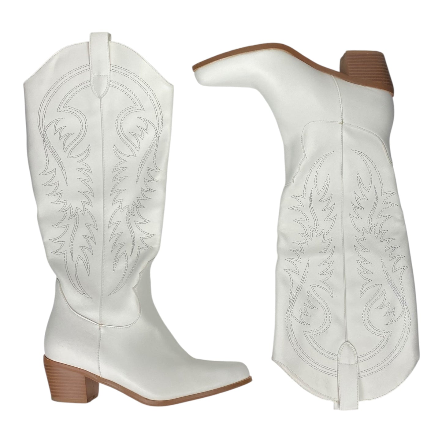 BOOTS WESTERN by CME in WHITE, Size:9.5