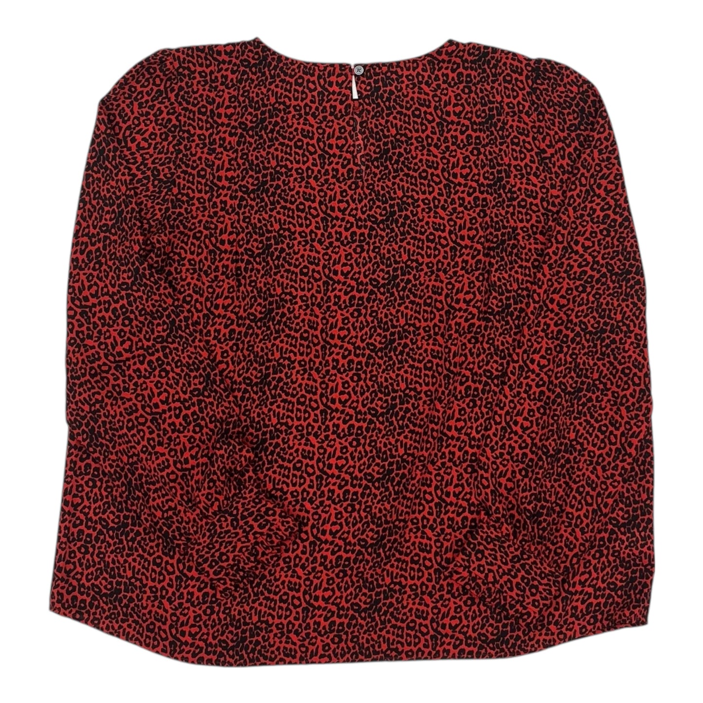 Blouse Ls By Loft In Black & Red, Size:L