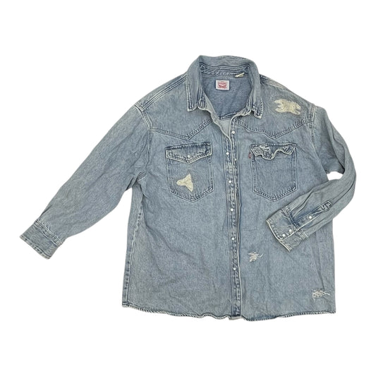 Jacket Denim By Levis In Blue Denim, Size:2X