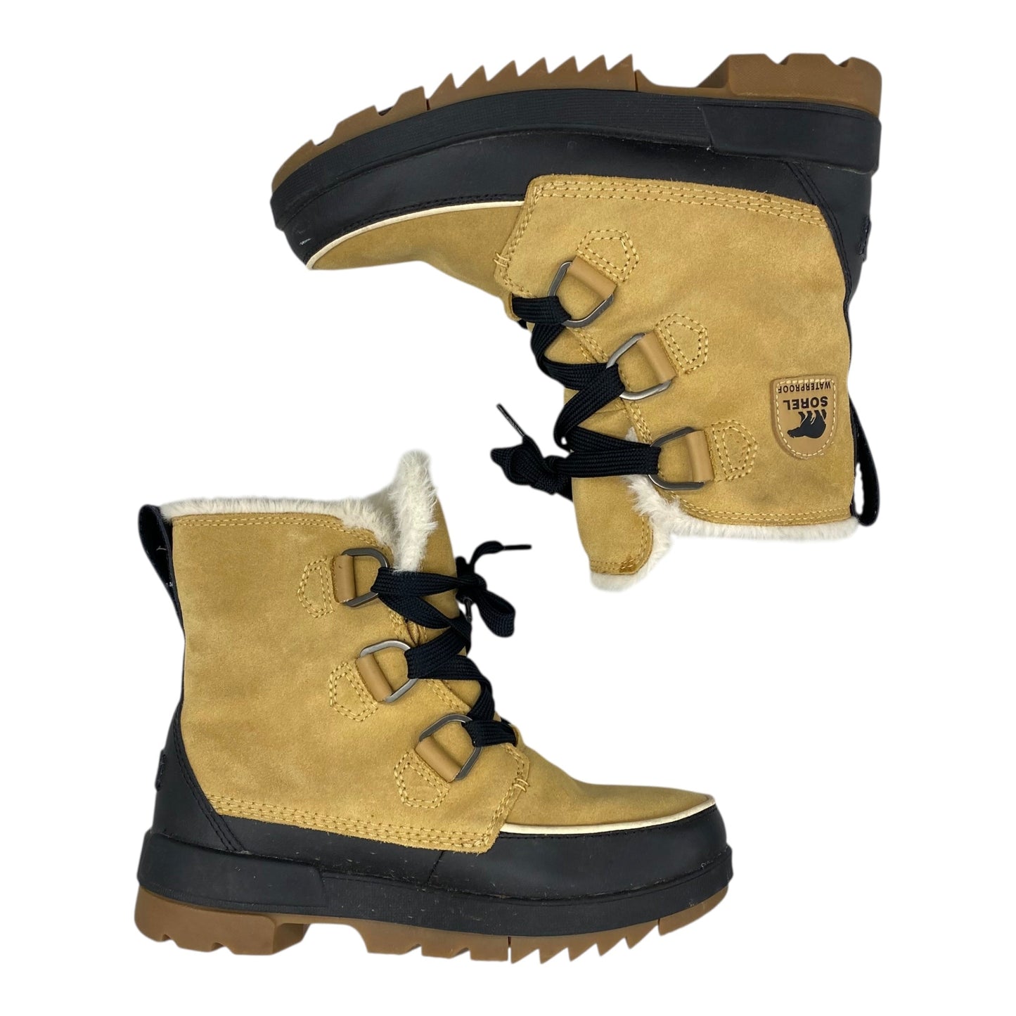 Boots Snow By Sorel In Black & Brown, Size:8.5