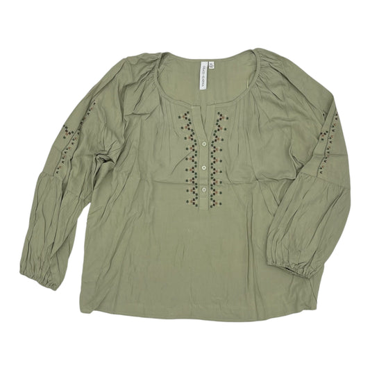 Blouse Ls By Grace + Karma In Green, Size:Xl