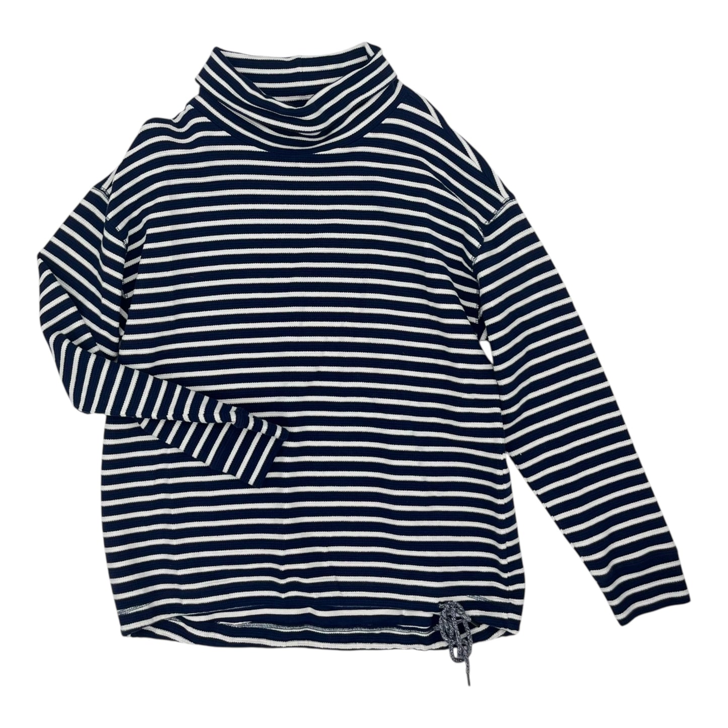 SWEATSHIRT COLLAR by LANDS END in BLUE & WHITE, Size:L