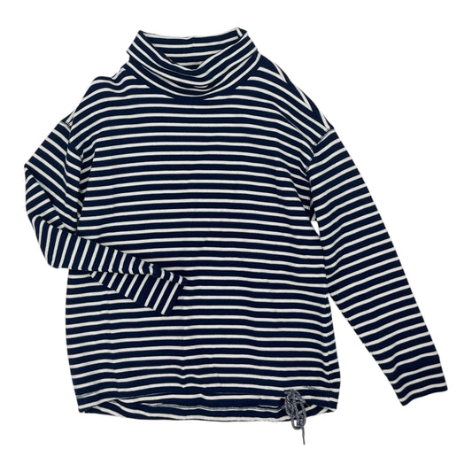 SWEATSHIRT COLLAR by LANDS END in BLUE & WHITE, Size:L