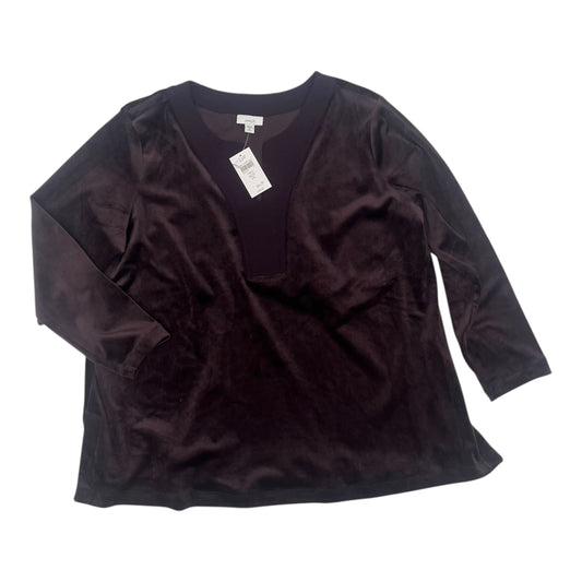 Blouse Ls By Pure Jill In Purple, Size:Xlp