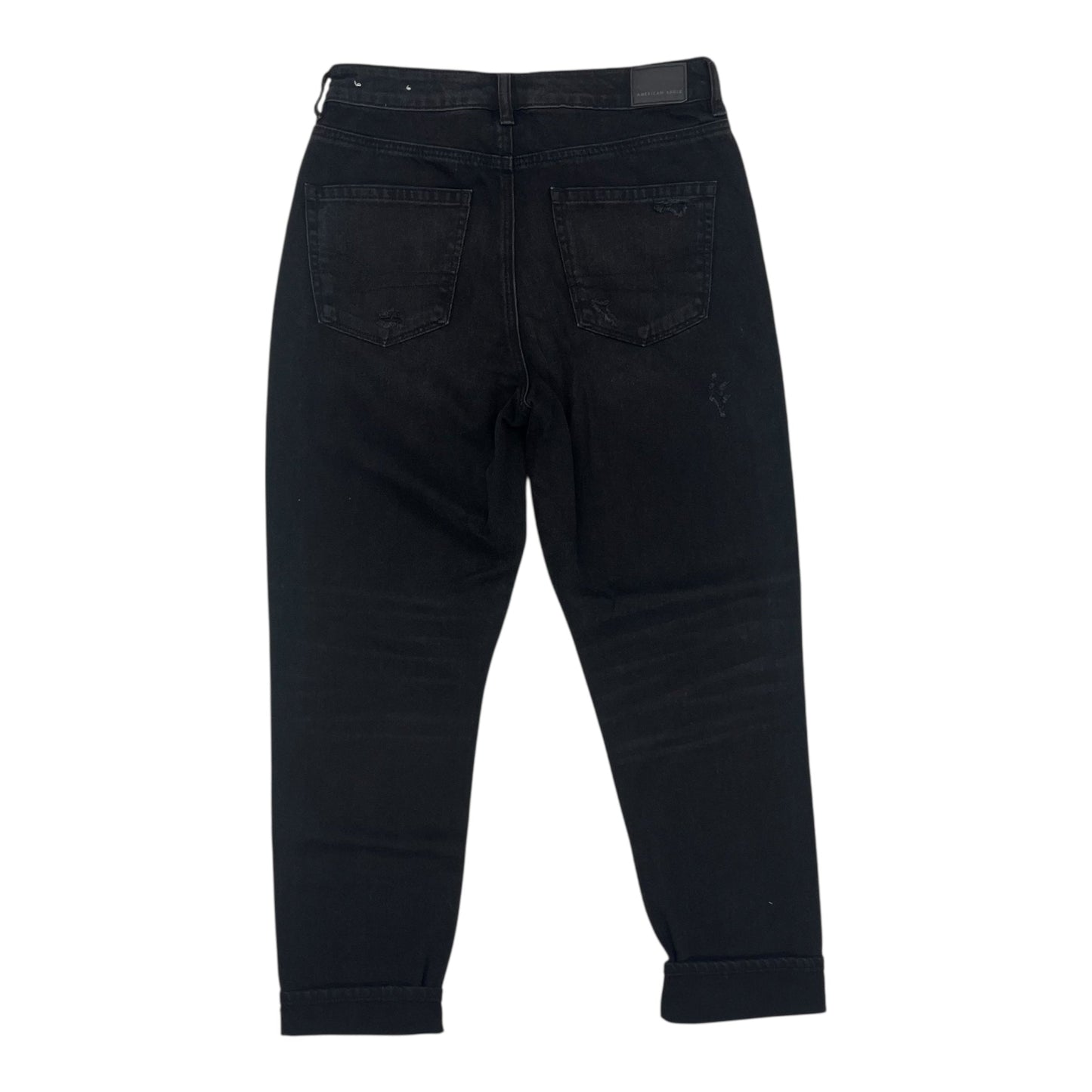 Jeans Boyfriend By American Eagle In Black Denim, Size:6