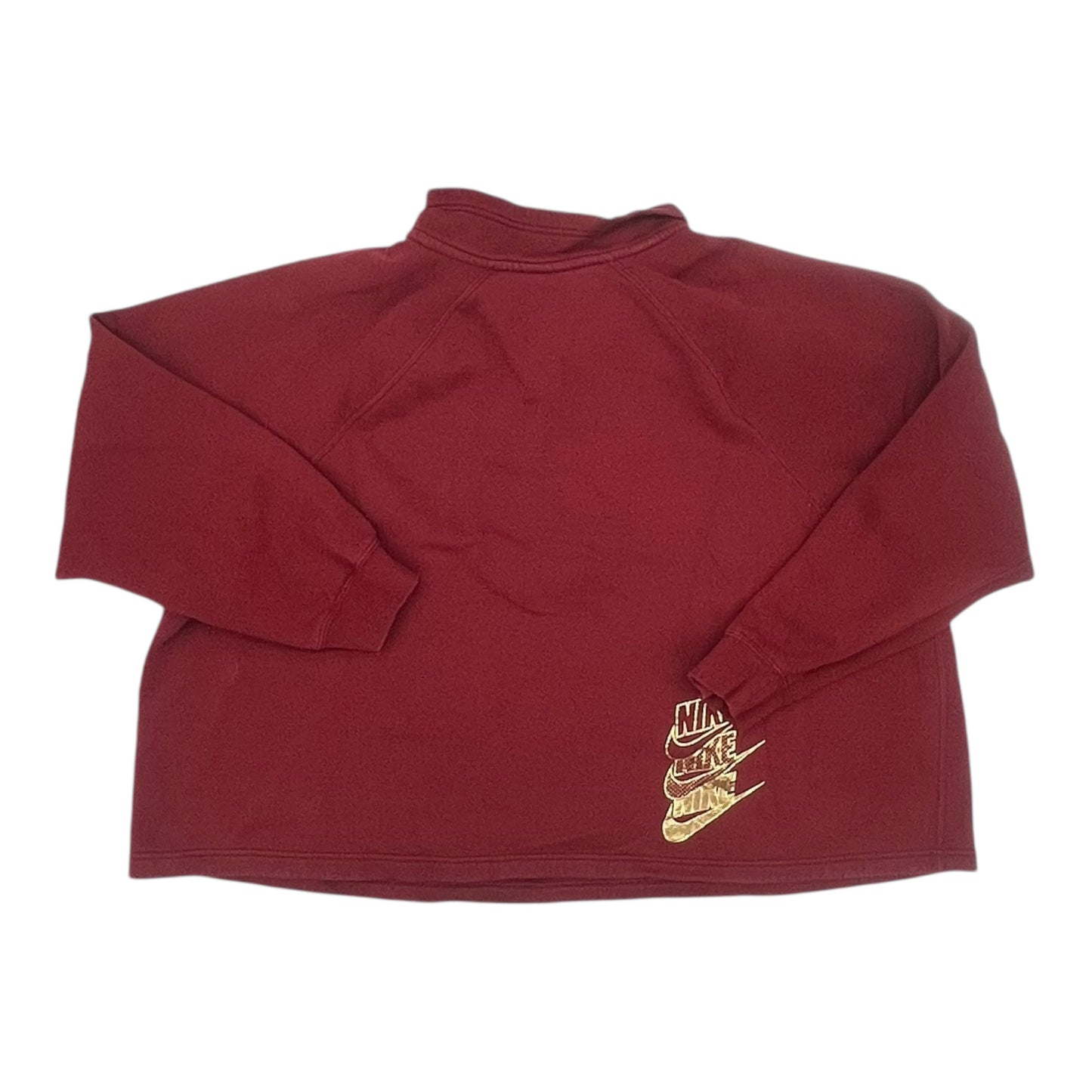 Athletic Sweatshirt Collar By Nike In Red, Size:3X