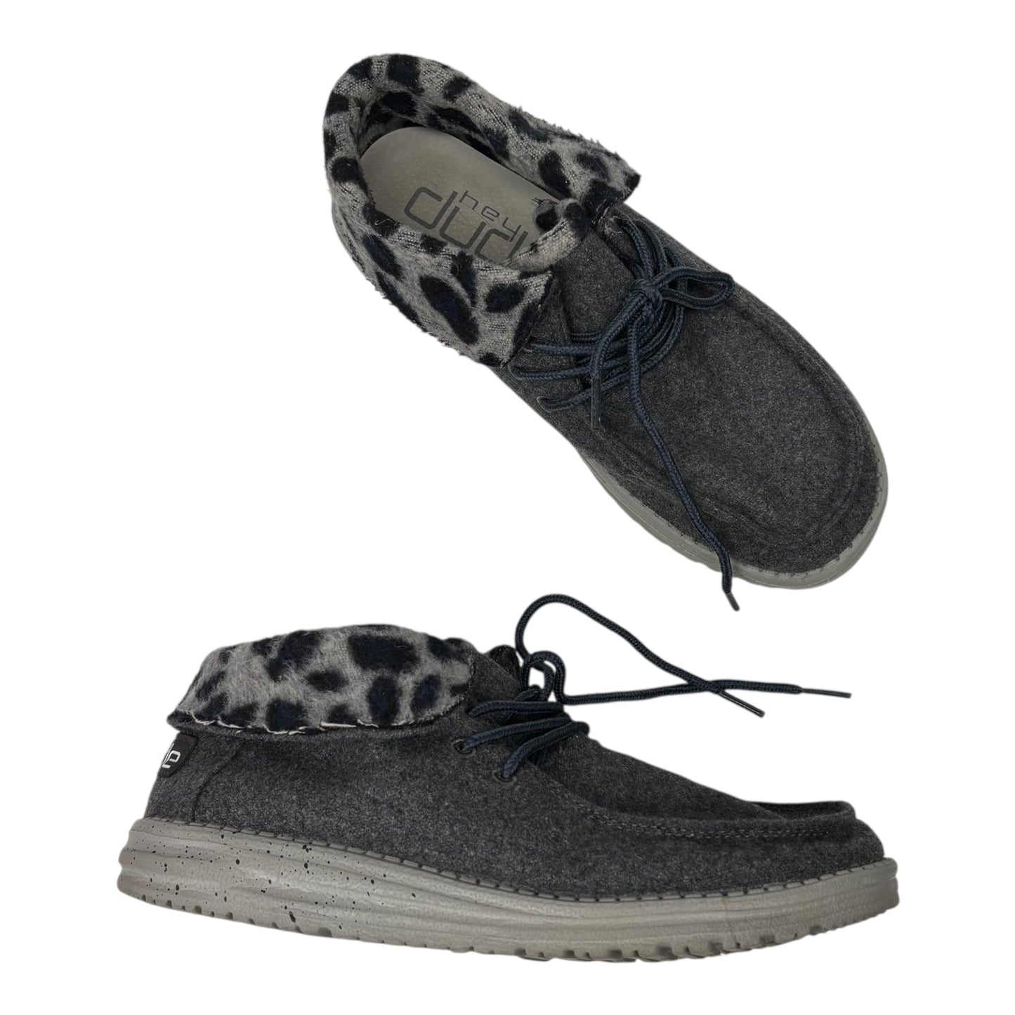 Shoes Flats By Hey Dude In Grey, Size:9