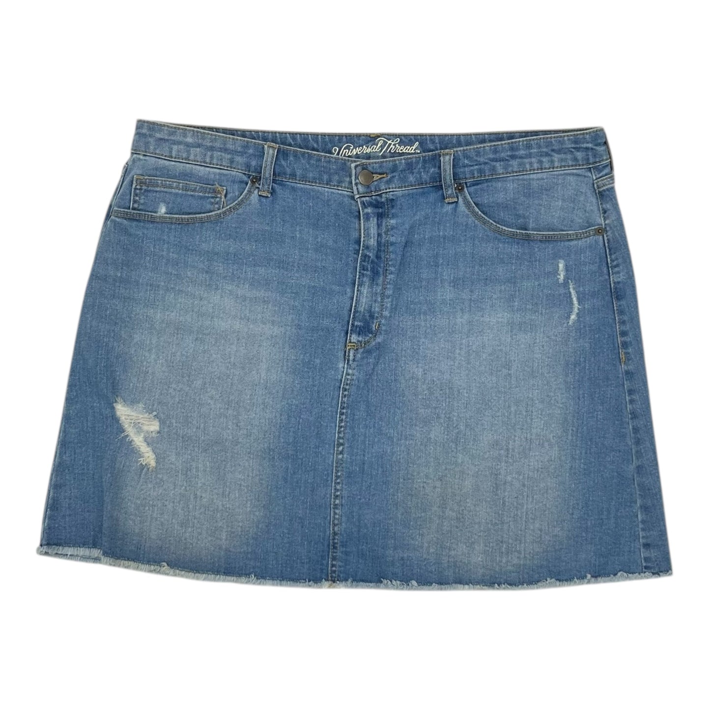 Skirt Mini & Short By Universal Thread In Blue Denim, Size:16