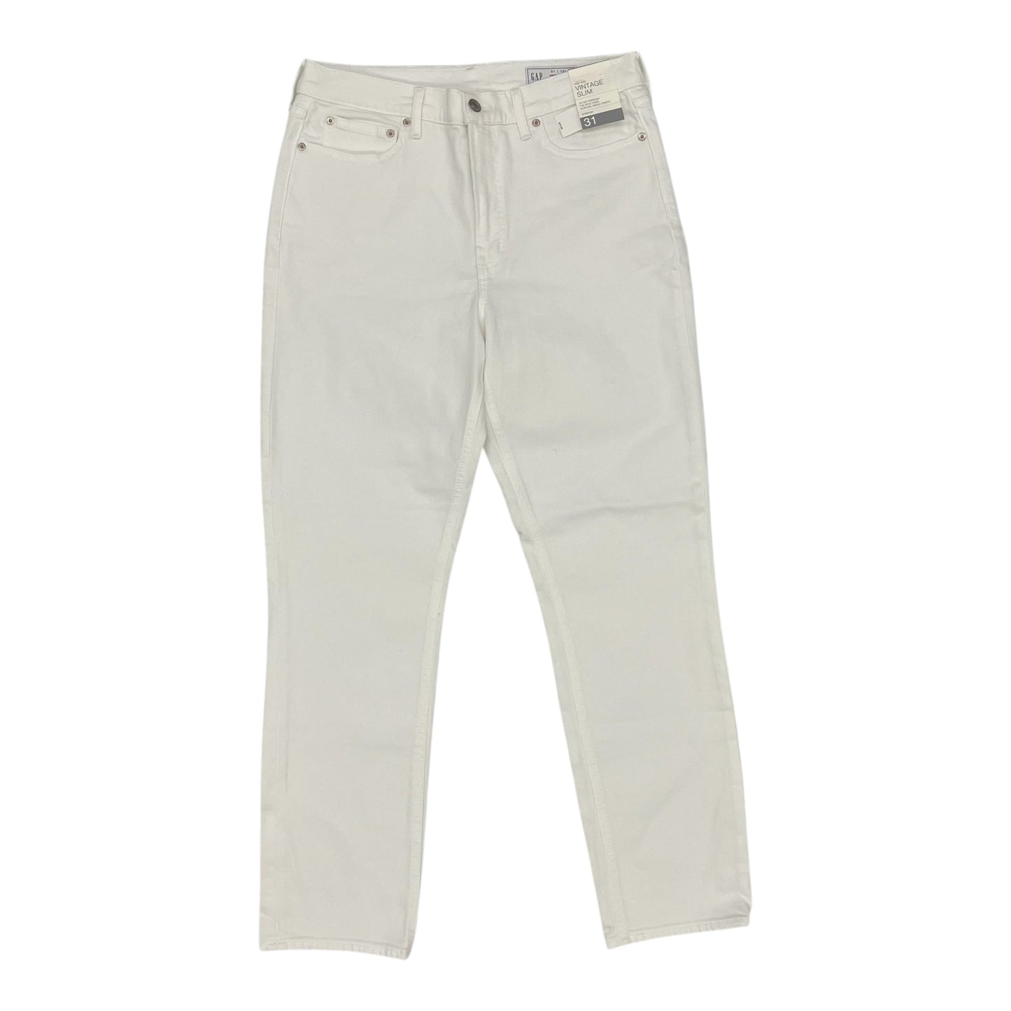 Jeans Straight By Gap In White Denim, Size:12L