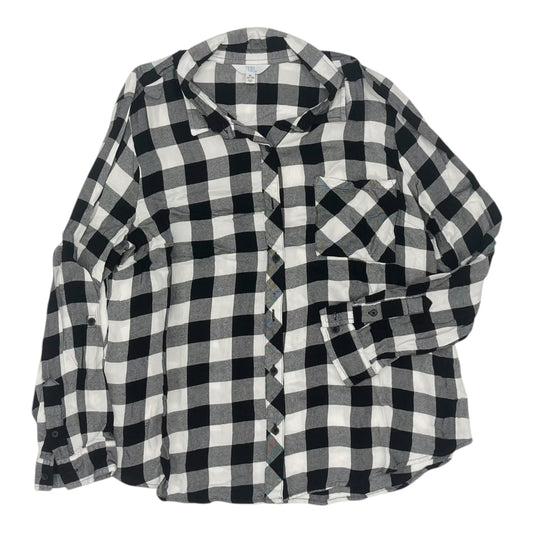 Top Ls By Time And Tru In Black & White, Size:Xl