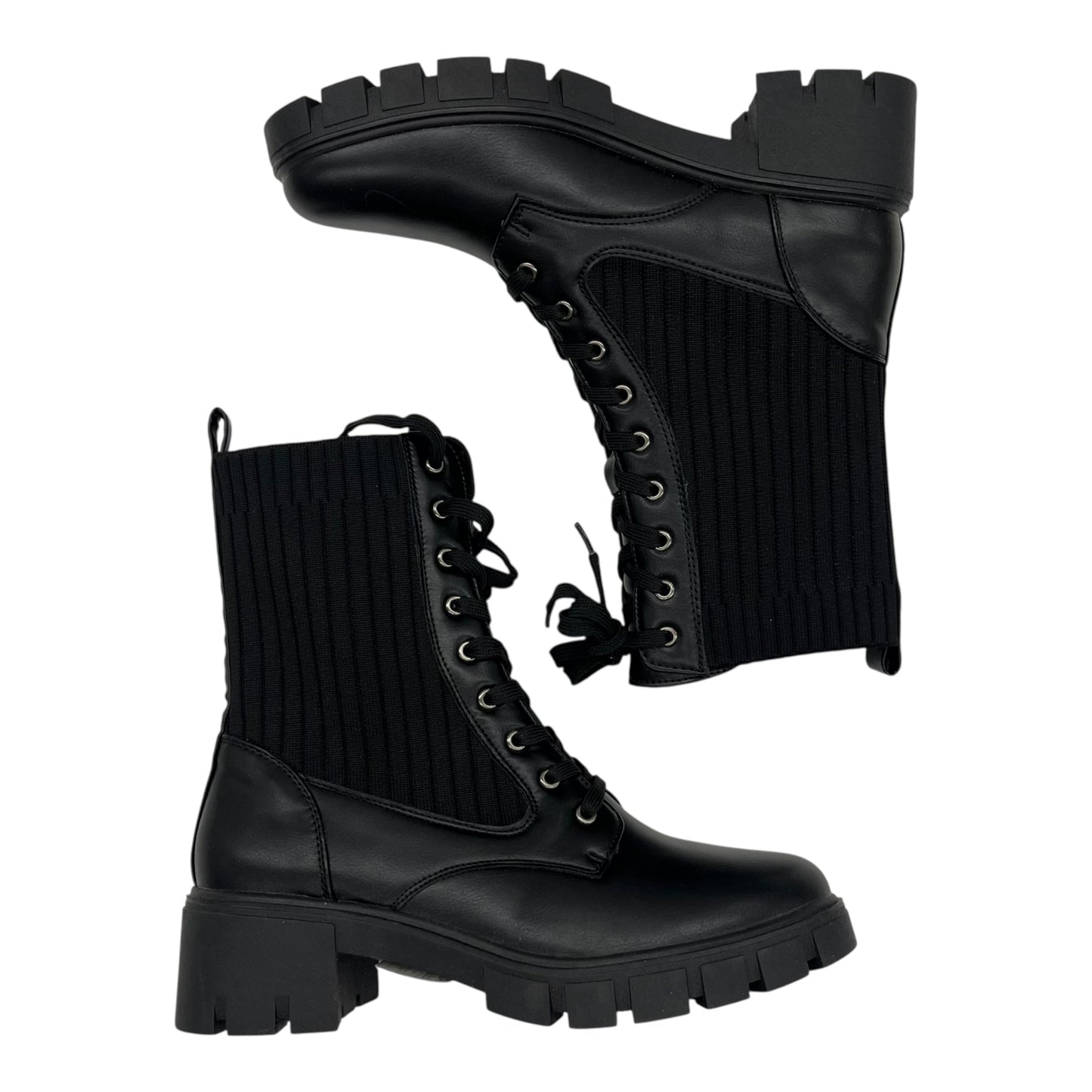 Boots Combat By Qupid In Black, Size:9