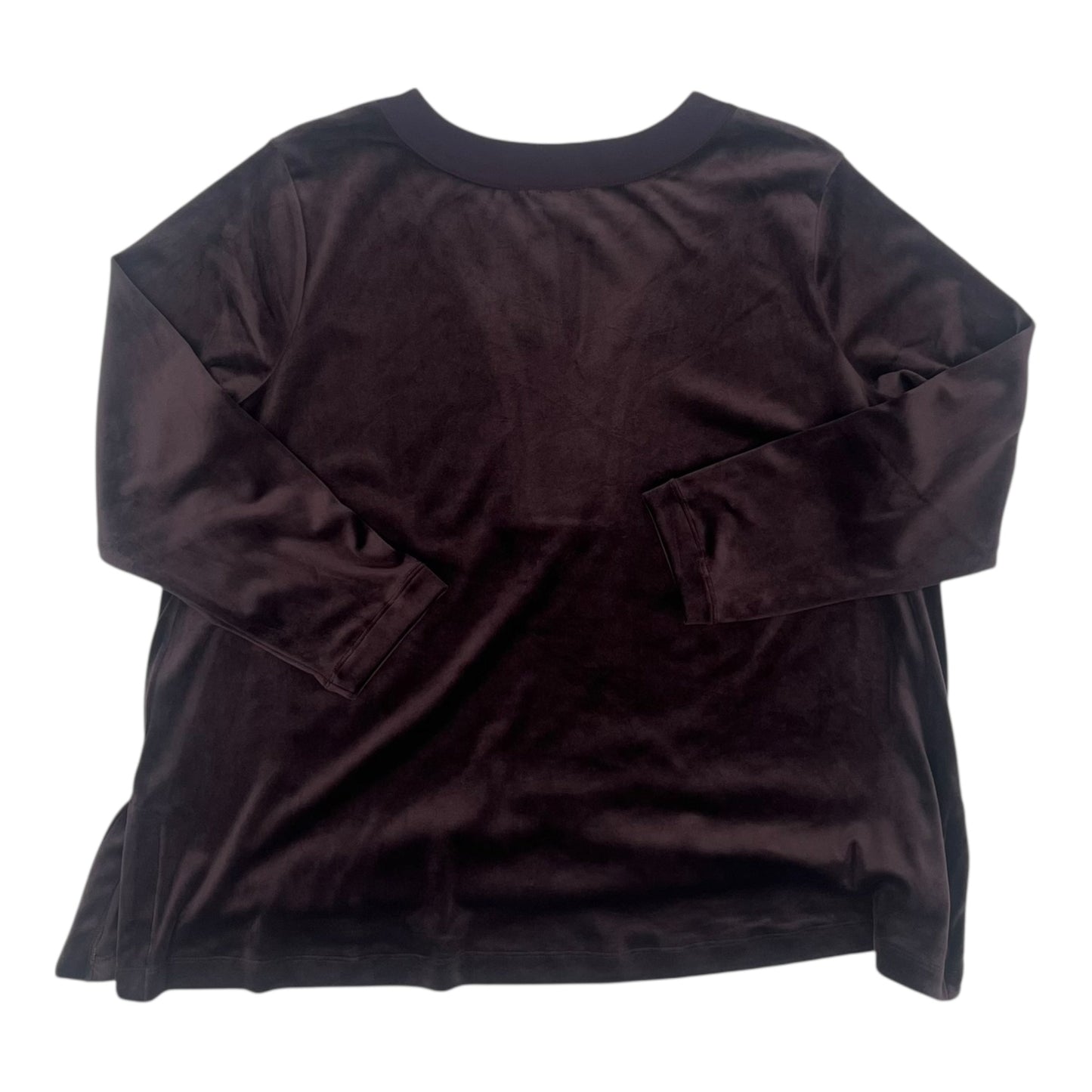 Blouse Ls By Pure Jill In Purple, Size:Xlp