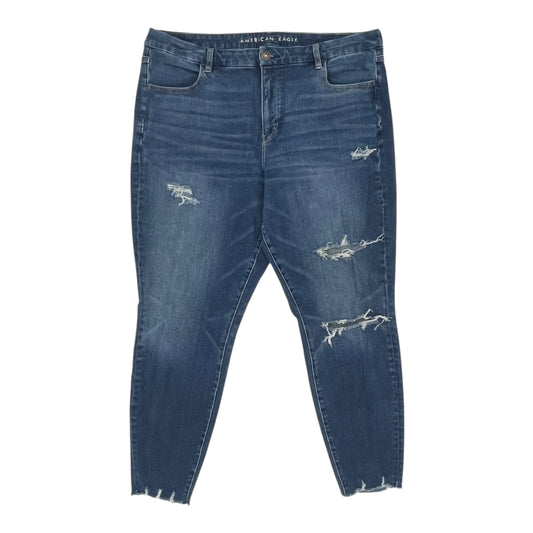 Jeans Skinny By American Eagle In Blue Denim, Size:20