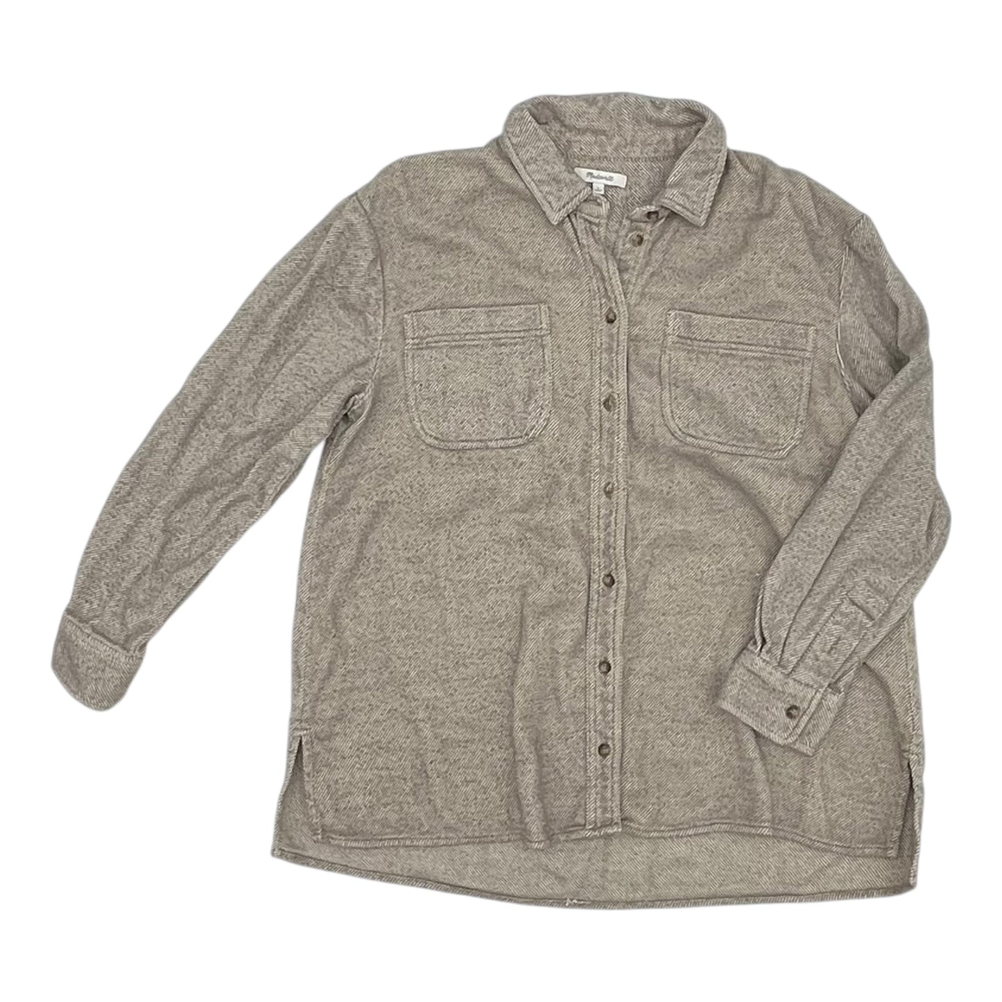 Jacket Shirt By Madewell In Tan, Size:L
