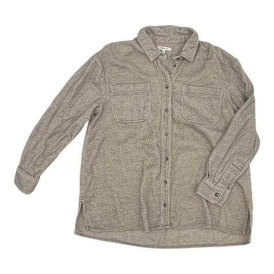 Jacket Shirt By Madewell In Tan, Size:L