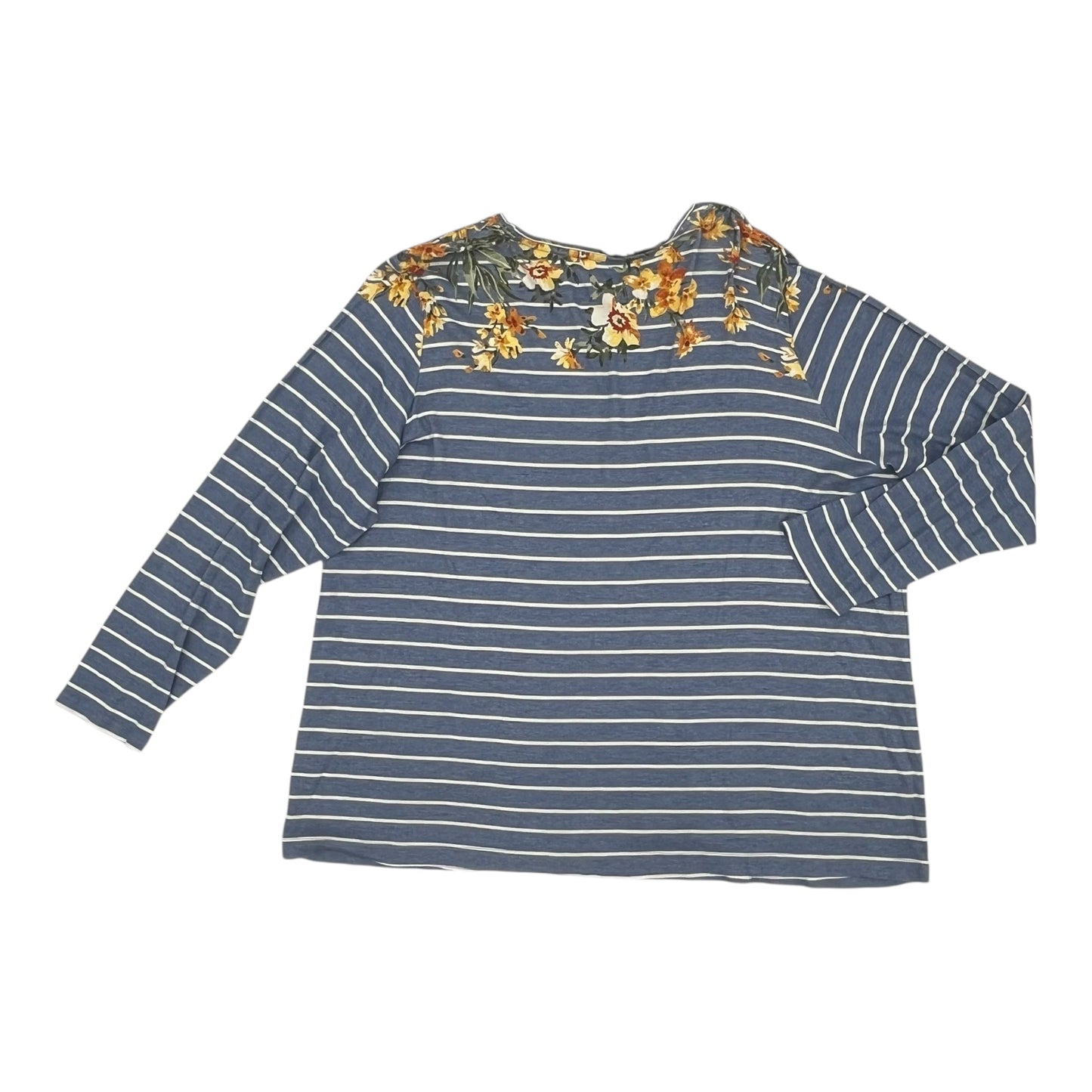 Top Ls Basic By Croft And Barrow In Blue, Size:3X