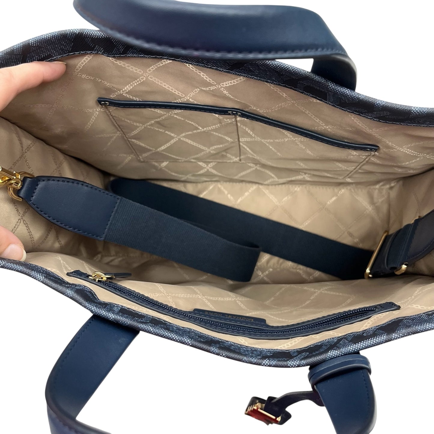 Handbag Designer By Michael Kors In Navy, Size:Medium