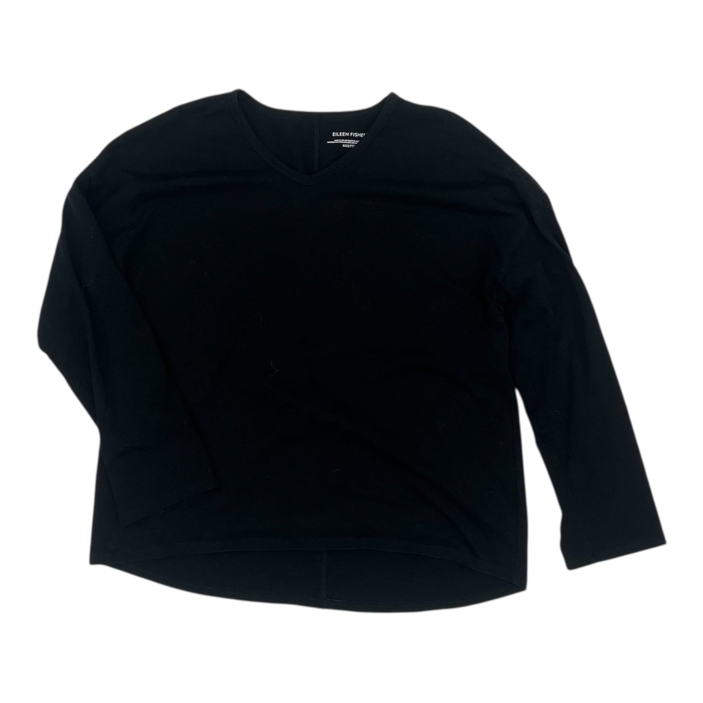 Top Ls By Eileen Fisher In Black, Size:Xxs