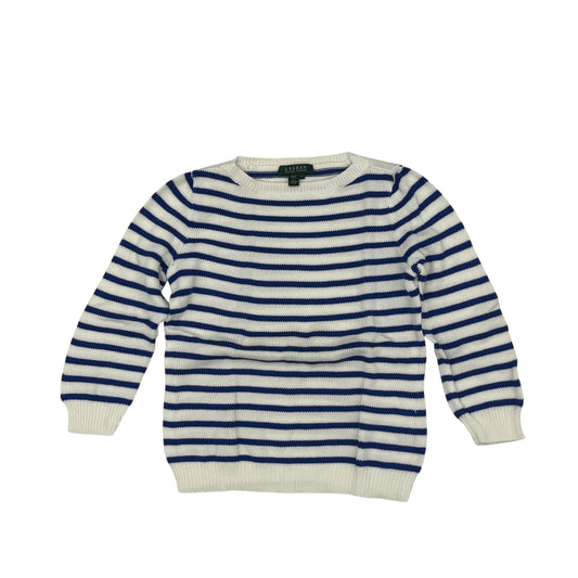 Sweater By Lauren By Ralph Lauren In Blue & Cream, Size:S