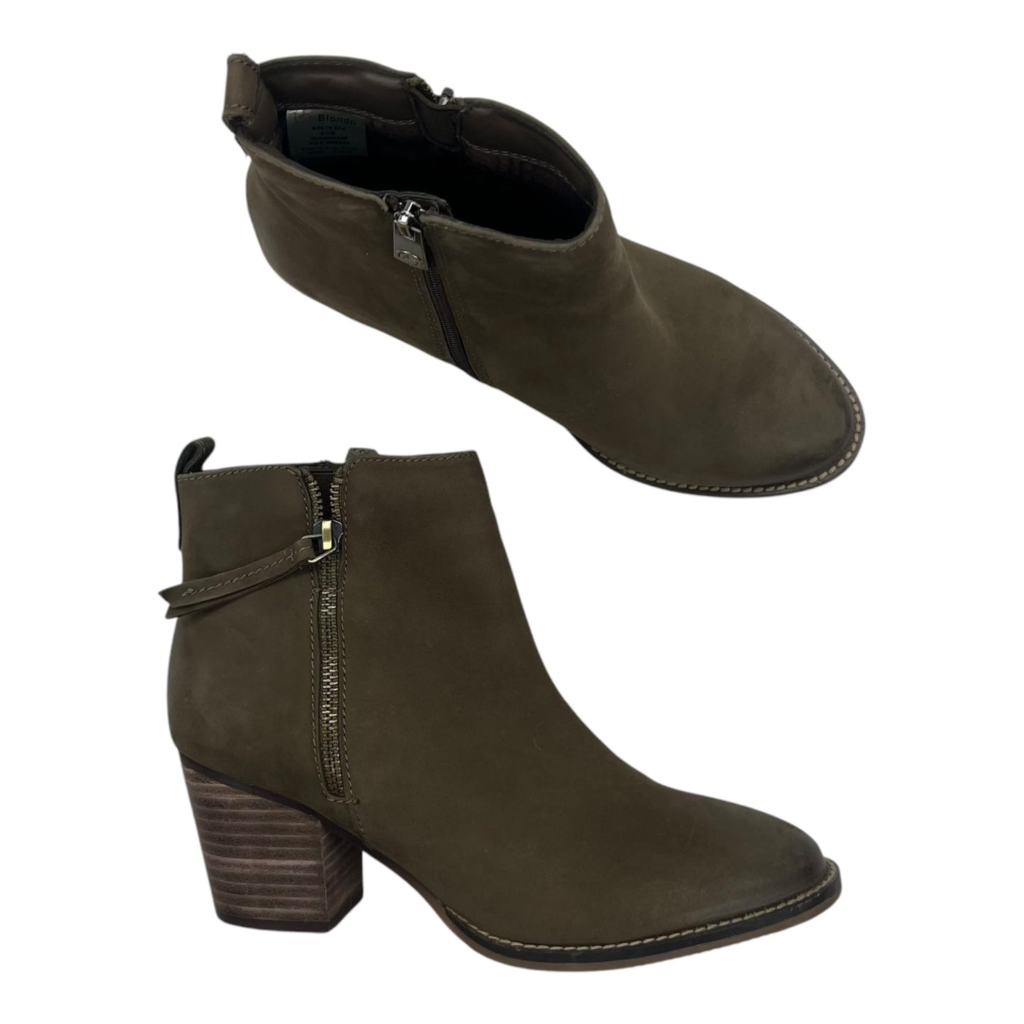 Boots Ankle Heels By Blondo In Green, Size:8.5