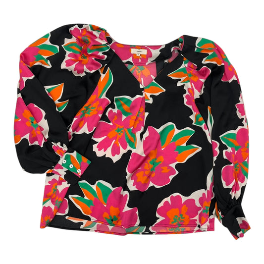 Blouse Ls By Entro In Black & Pink, Size:M