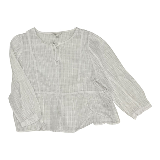 Blouse Ls By Banana Republic In White, Size:L