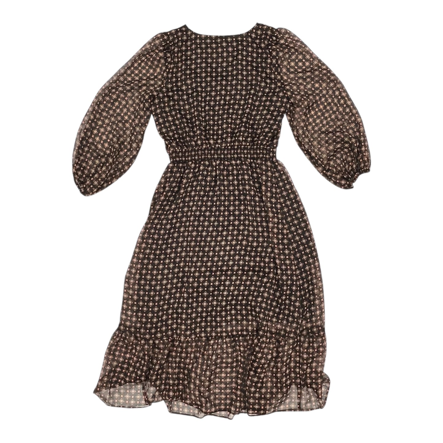 Dress Party Midi By Talbots In Black & Orange, Size:6