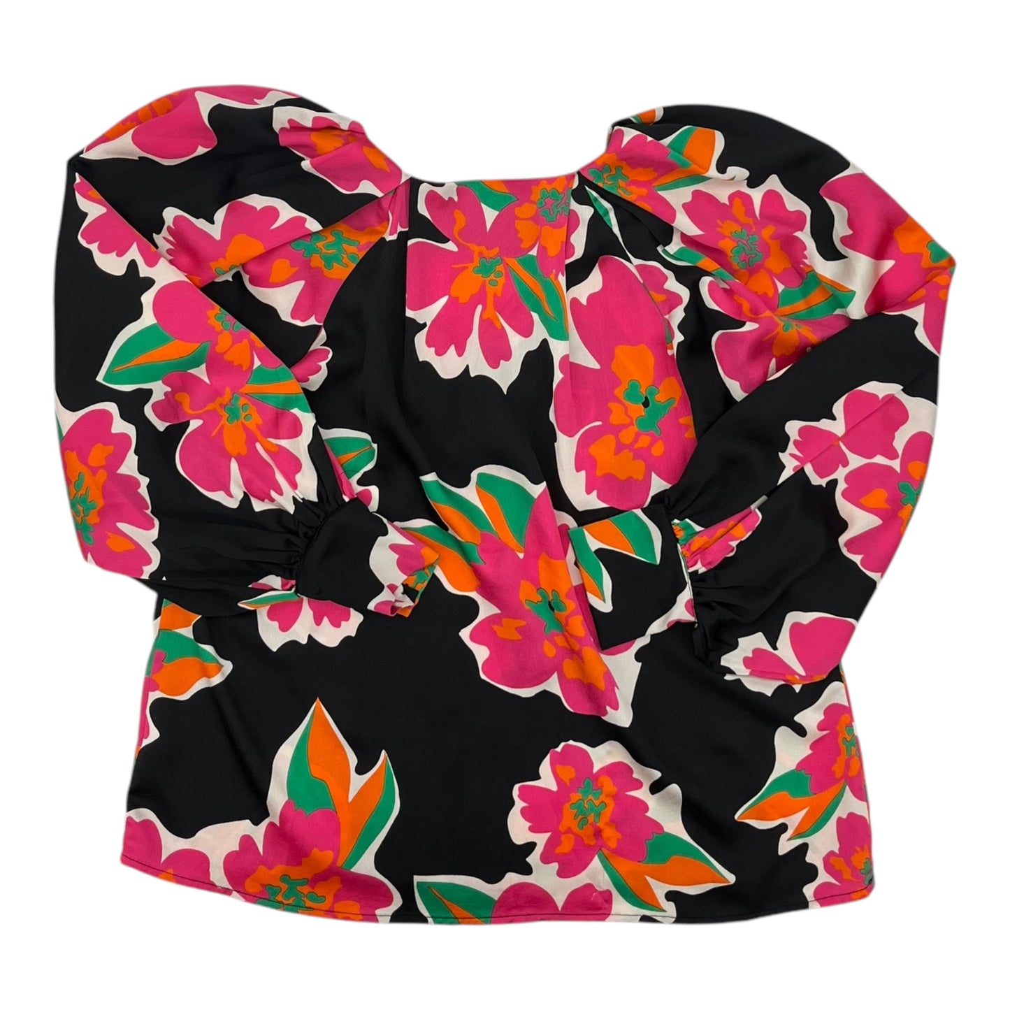Blouse Ls By Entro In Black & Pink, Size:M