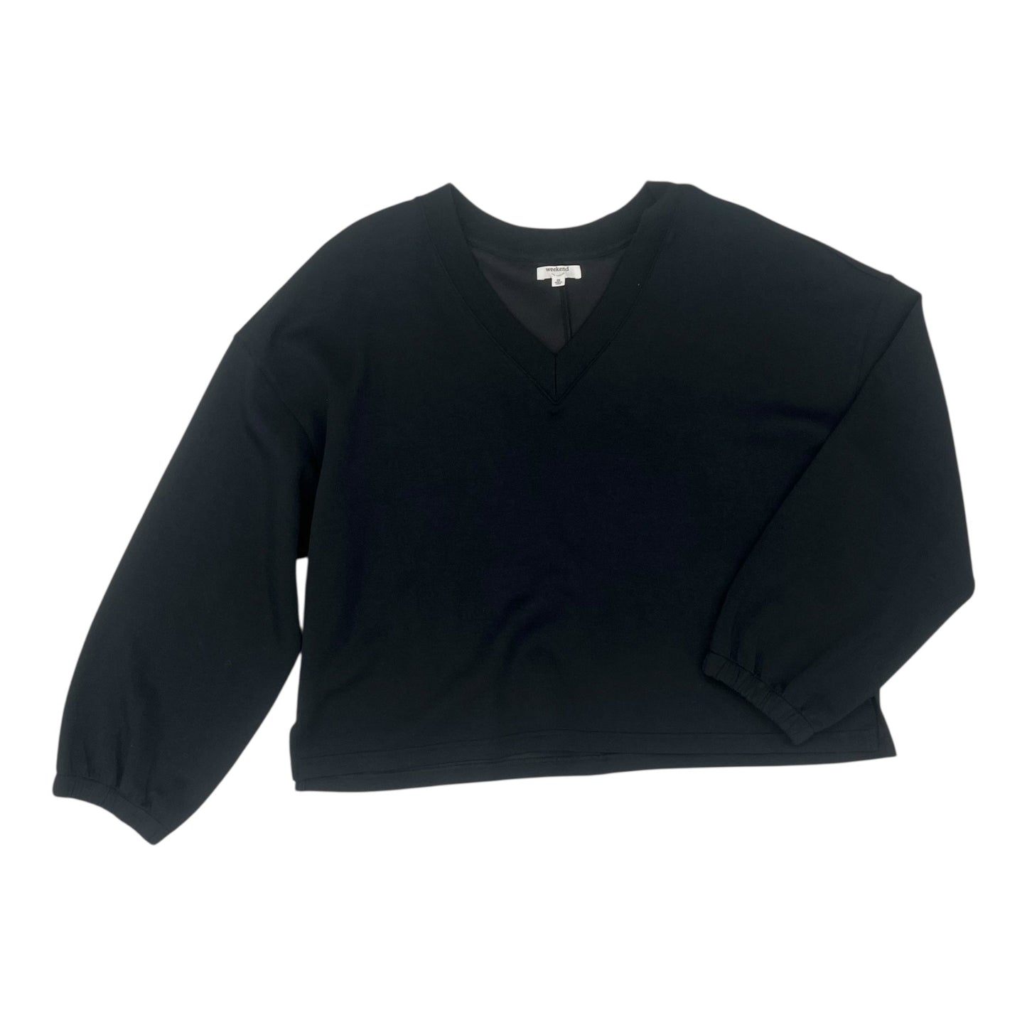 Sweatshirt Crewneck By Clothes Mentor In Black, Size:2X
