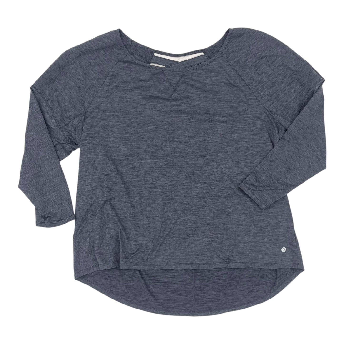 Athletic Top Ls Collar By Apana In Blue, Size:2X