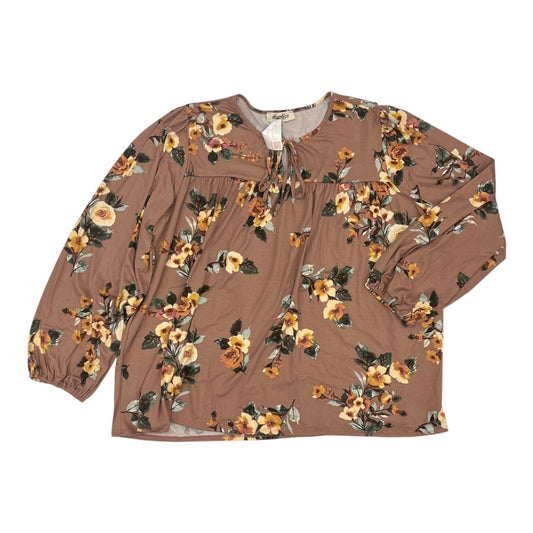 Top Ls By Haptics In Floral Print, Size:3X