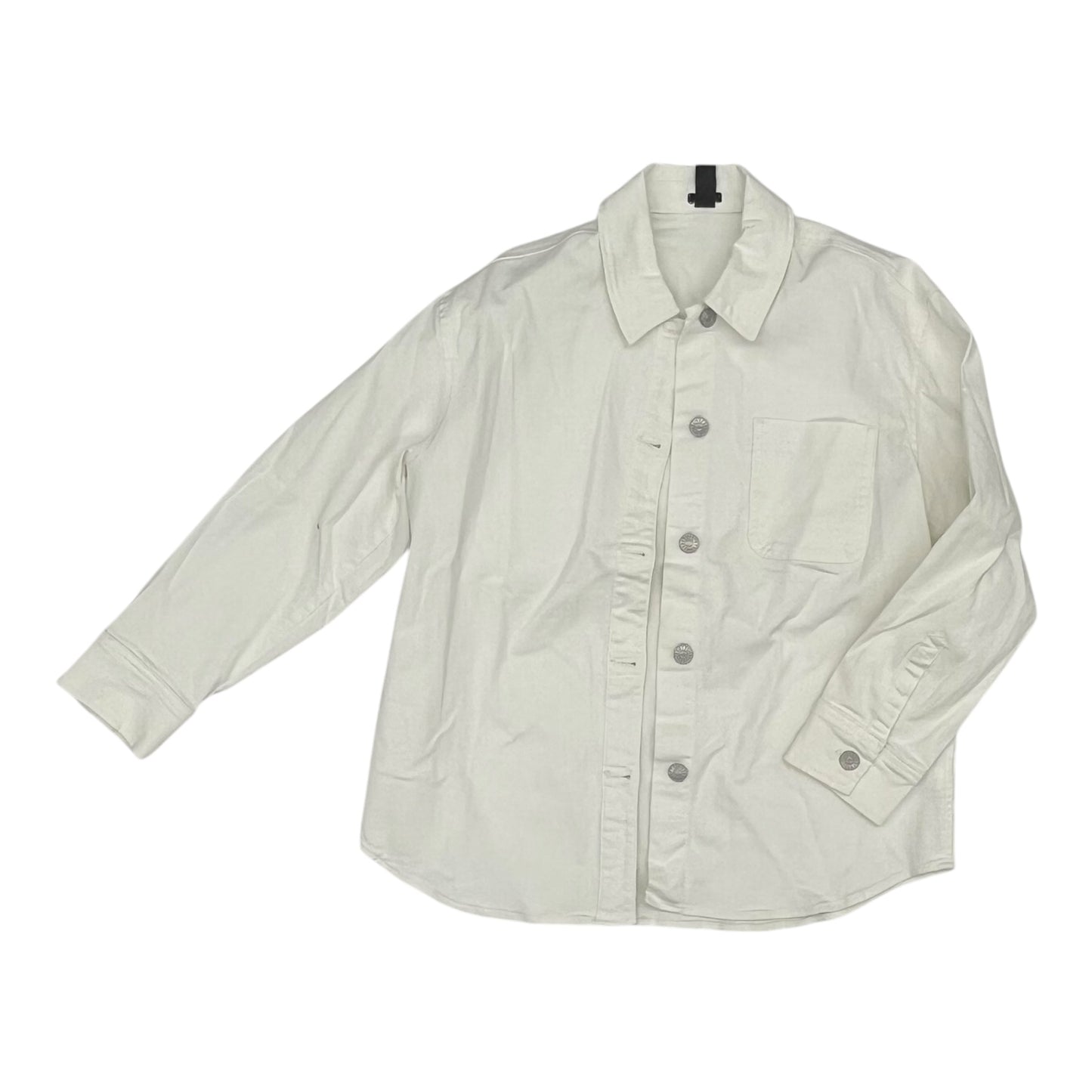 Jacket Denim By Express In White Denim, Size:M