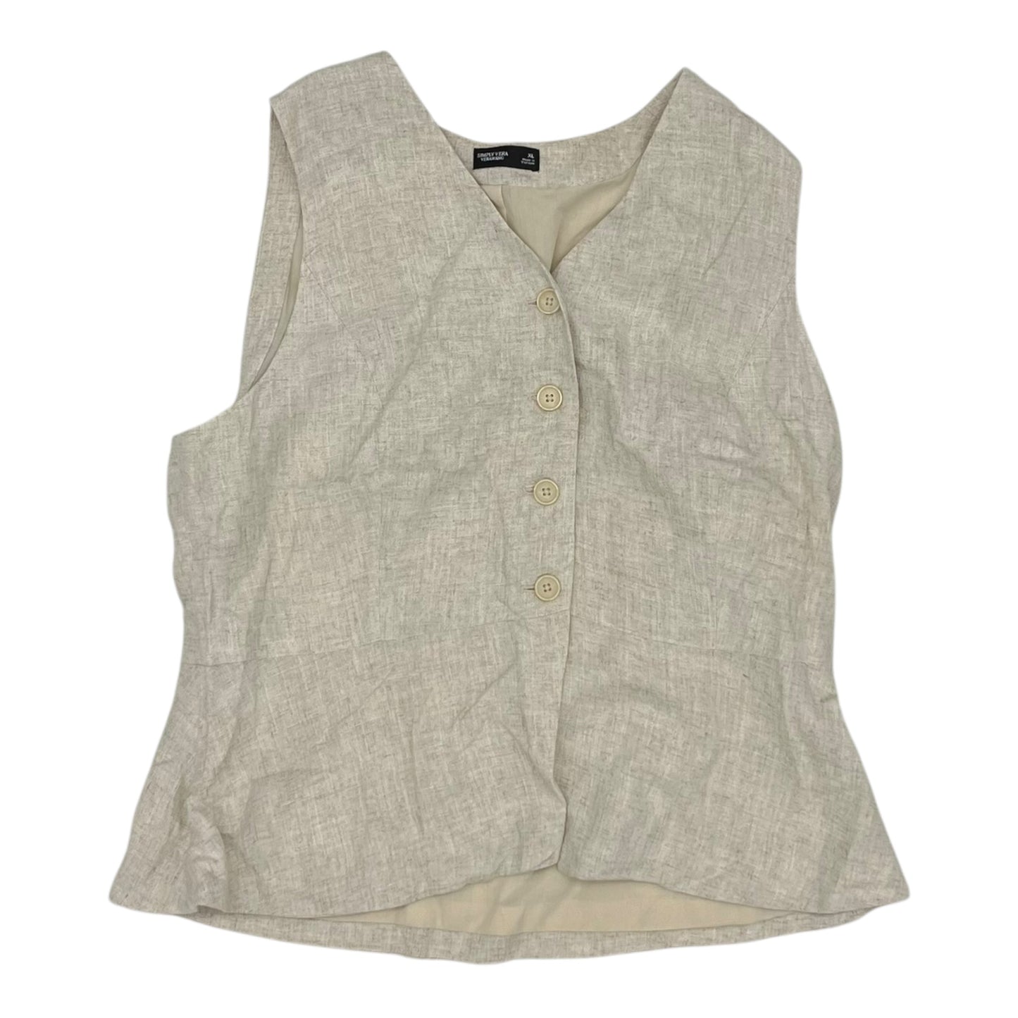 Vest Other By Simply Vera In Cream, Size:Xl